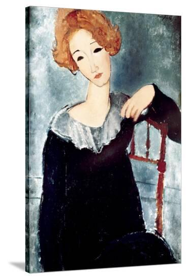 Woman with Red Hair-Amedeo Modigliani-Stretched Canvas