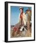 Woman with Rifle, Dog and Pheasant-null-Framed Art Print