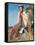 Woman with Rifle, Dog and Pheasant-null-Framed Stretched Canvas