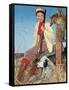 Woman with Rifle, Dog and Pheasant-null-Framed Stretched Canvas