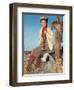 Woman with Rifle, Dog and Pheasant-null-Framed Art Print