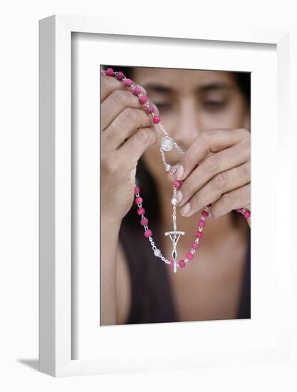 Woman with rosary-Godong-Framed Photographic Print