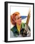 "Woman with Snow Skis,"March 2, 1935-Bradshaw Crandall-Framed Giclee Print