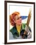 "Woman with Snow Skis,"March 2, 1935-Bradshaw Crandall-Framed Giclee Print