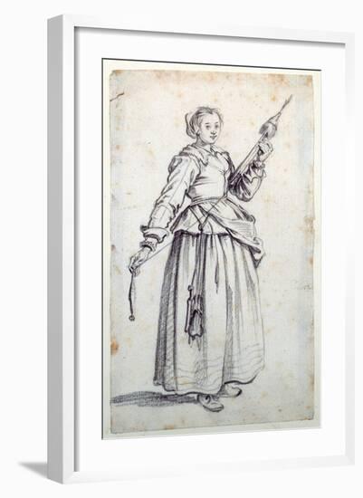 Woman with Spindle-Jacques Callot-Framed Giclee Print