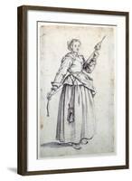 Woman with Spindle-Jacques Callot-Framed Giclee Print