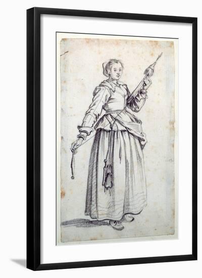 Woman with Spindle-Jacques Callot-Framed Giclee Print