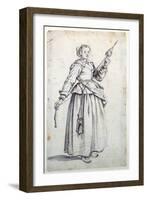 Woman with Spindle-Jacques Callot-Framed Giclee Print