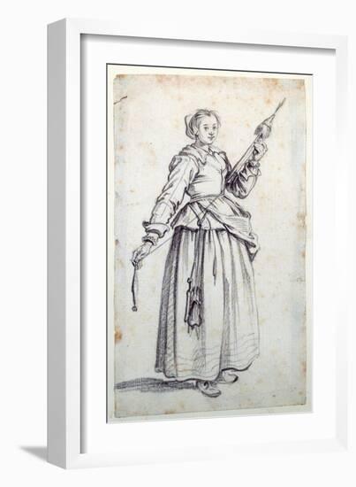 Woman with Spindle-Jacques Callot-Framed Giclee Print