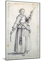 Woman with Spindle-Jacques Callot-Mounted Giclee Print