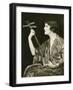 Woman with String Instrument-null-Framed Photo