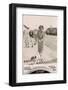 Woman with Terrier on a Lead at the Seaside-null-Framed Photographic Print