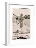 Woman with Terrier on a Lead at the Seaside-null-Framed Photographic Print