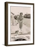 Woman with Terrier on a Lead at the Seaside-null-Framed Photographic Print