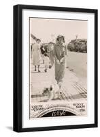 Woman with Terrier on a Lead at the Seaside-null-Framed Photographic Print