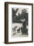 Woman with Three Dogs in a Garden-null-Framed Photographic Print