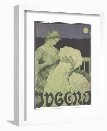 Woman with Twin Babies-null-Framed Art Print