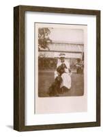 Woman with Two Cocker Spaniels-null-Framed Photographic Print