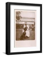 Woman with Two Cocker Spaniels-null-Framed Photographic Print