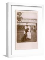 Woman with Two Cocker Spaniels-null-Framed Photographic Print