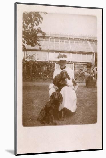 Woman with Two Cocker Spaniels-null-Mounted Photographic Print