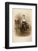 Woman with Two Greyhounds-null-Framed Photographic Print