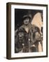 Woman with Two Pedigree Bloodhounds-null-Framed Photographic Print