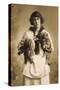 Woman with Two Pekingese Dogs-null-Stretched Canvas