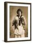 Woman with Two Pekingese Dogs-null-Framed Photographic Print