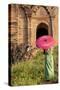 Woman with Umbrella. Myanmar Taj Mahal. Mandalay. Myanmar-Tom Norring-Stretched Canvas