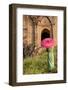 Woman with Umbrella. Myanmar Taj Mahal. Mandalay. Myanmar-Tom Norring-Framed Photographic Print