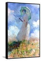 Woman with Umbrella Turned to the Left, 1886-Claude Monet-Framed Stretched Canvas