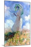 Woman with Umbrella Turned to the Left, 1886-Claude Monet-Mounted Giclee Print