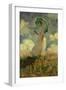 Woman with Umbrella Turned Towards the Left, 1886-Claude Monet-Framed Giclee Print