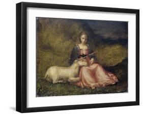 Woman with Unicorn, C. 1510-null-Framed Giclee Print