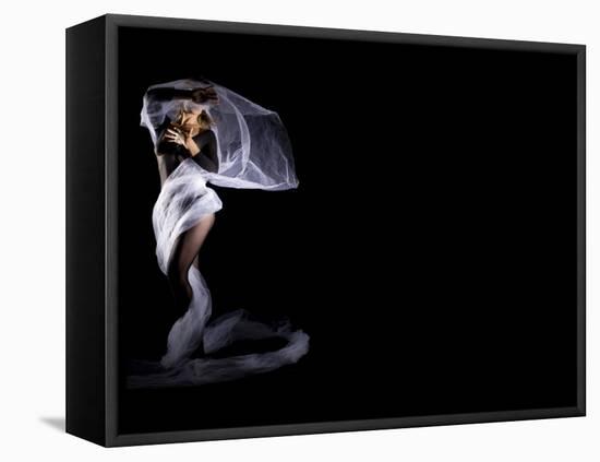 Woman with Veil in Motion-Antonino Barbagallo-Framed Stretched Canvas