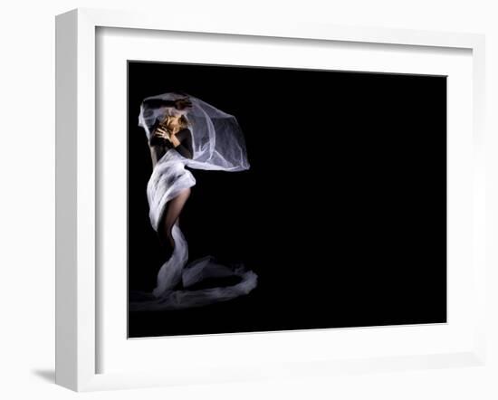 Woman with Veil in Motion-Antonino Barbagallo-Framed Photographic Print