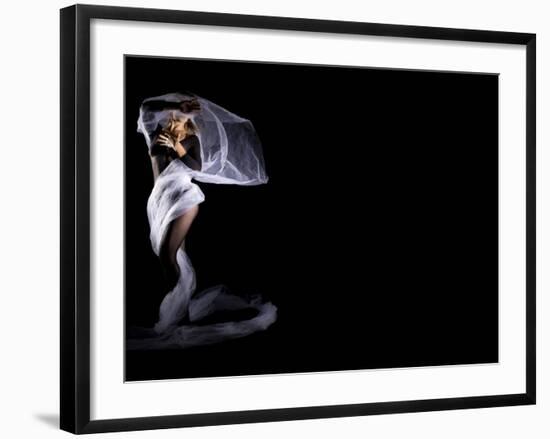 Woman with Veil in Motion-Antonino Barbagallo-Framed Photographic Print