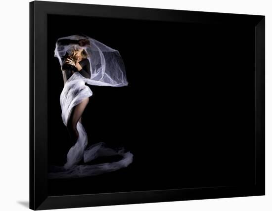 Woman with Veil in Motion-Antonino Barbagallo-Framed Photographic Print