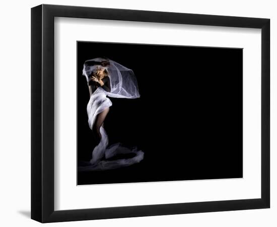 Woman with Veil in Motion-Antonino Barbagallo-Framed Photographic Print