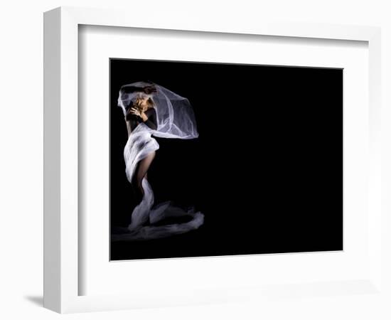 Woman with Veil in Motion-Antonino Barbagallo-Framed Photographic Print