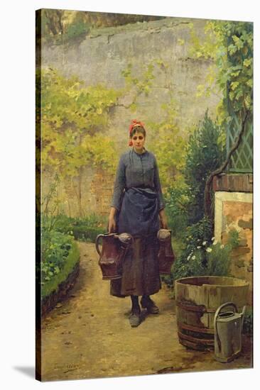 Woman with Watering Cans-Louis Adan-Stretched Canvas