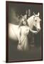 Woman with White Horse-null-Framed Art Print