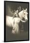 Woman with White Horse-null-Framed Art Print