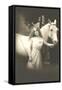 Woman with White Horse-null-Framed Stretched Canvas