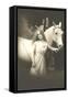 Woman with White Horse-null-Framed Stretched Canvas