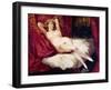 Woman with White Stockings (Oil on Canvas)-Ferdinand Victor Eugene Delacroix-Framed Giclee Print