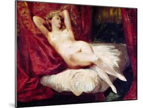 Woman with White Stockings (Oil on Canvas)-Ferdinand Victor Eugene Delacroix-Mounted Giclee Print