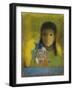 Woman with Wild Flowers-Odilon Redon-Framed Giclee Print