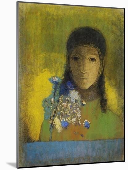 Woman with Wild Flowers-Odilon Redon-Mounted Giclee Print